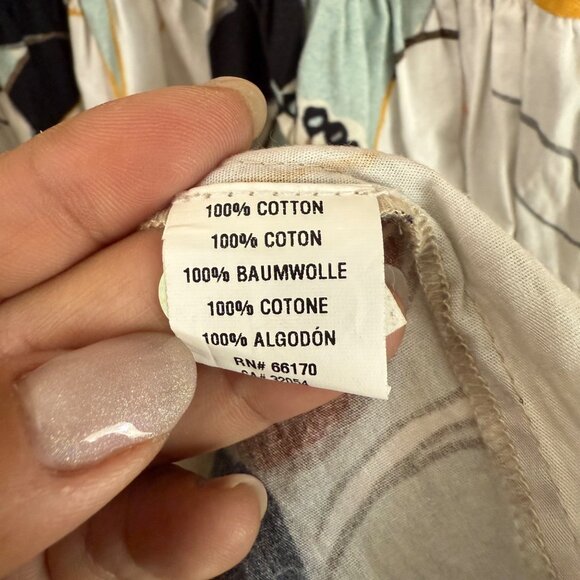 Anthropologie Conditions Apply Floral Puff Sleeve Smocked Midi Dress Size 8 - Picture 7 of 7